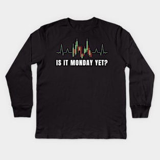 Crypto Market Stock Market DeFi Heart Beat Candles Trading Graph Kids Long Sleeve T-Shirt